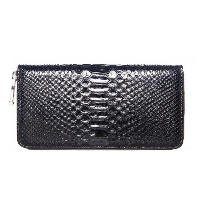 Genuine Snakeskin Wallet, Zipper Snakeskin Clutch Wallet Card Holder Purse