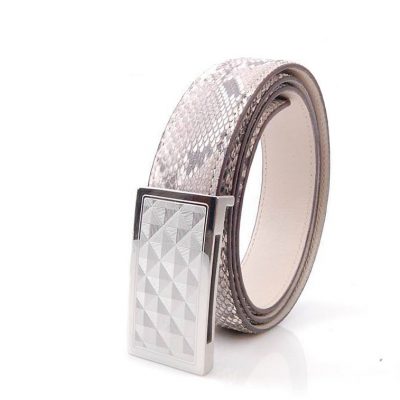 Luxury Snakeskin Belt, Genuine Python Leather Belt for Men