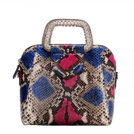 Classic Snakeskin Top-Handle Handbag, Snakeskin Evening Bag-Back