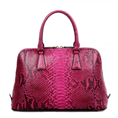 Women Fashion Snakeskin Top Handle Handbag-Back