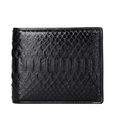 Black Snakeskin Bifold Wallet, Python Wallet