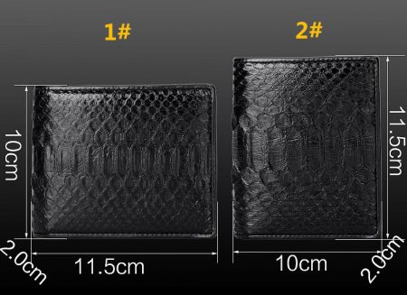 Snakeskin Bifold Wallets, Python Wallets-Size