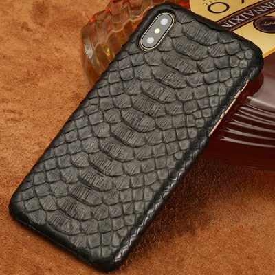 Snakeskin iPhone x Case, Python Skin Snap-on Case for iPhone X-Black