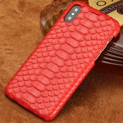 Snakeskin iPhone x Case, Python Skin Snap-on Case for iPhone X-Red